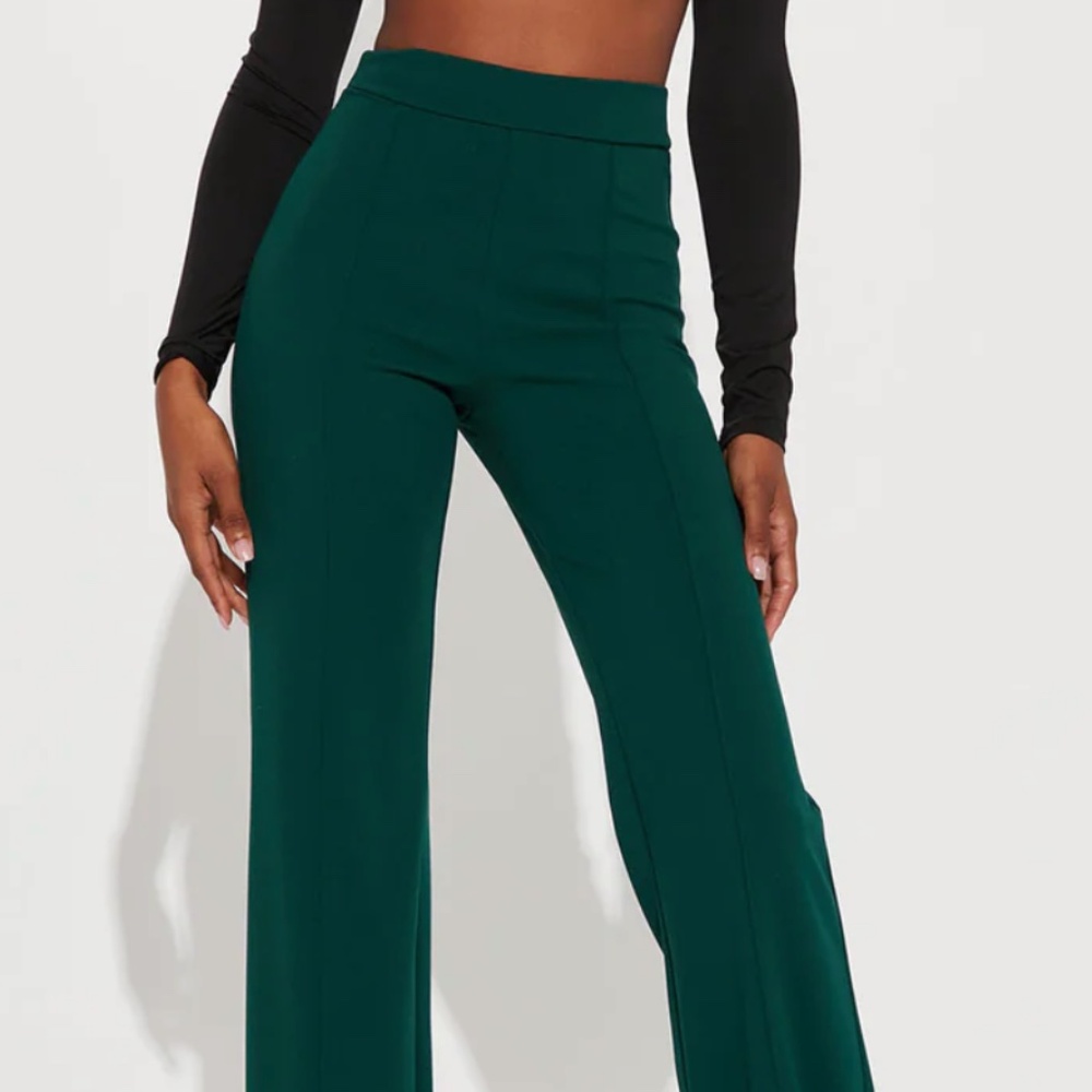 TALL Victoria High Waisted Dress Pants - Hunter Green